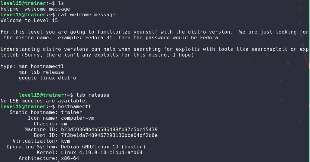 trainer fifteenth level